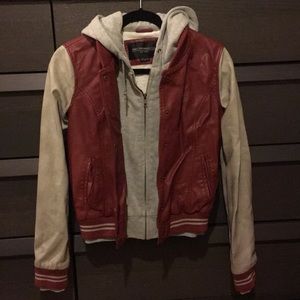 Obey Leather Twofer Jacket